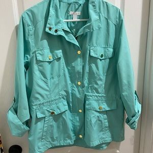Women’s spring windbreaker jacket teal aqua XL